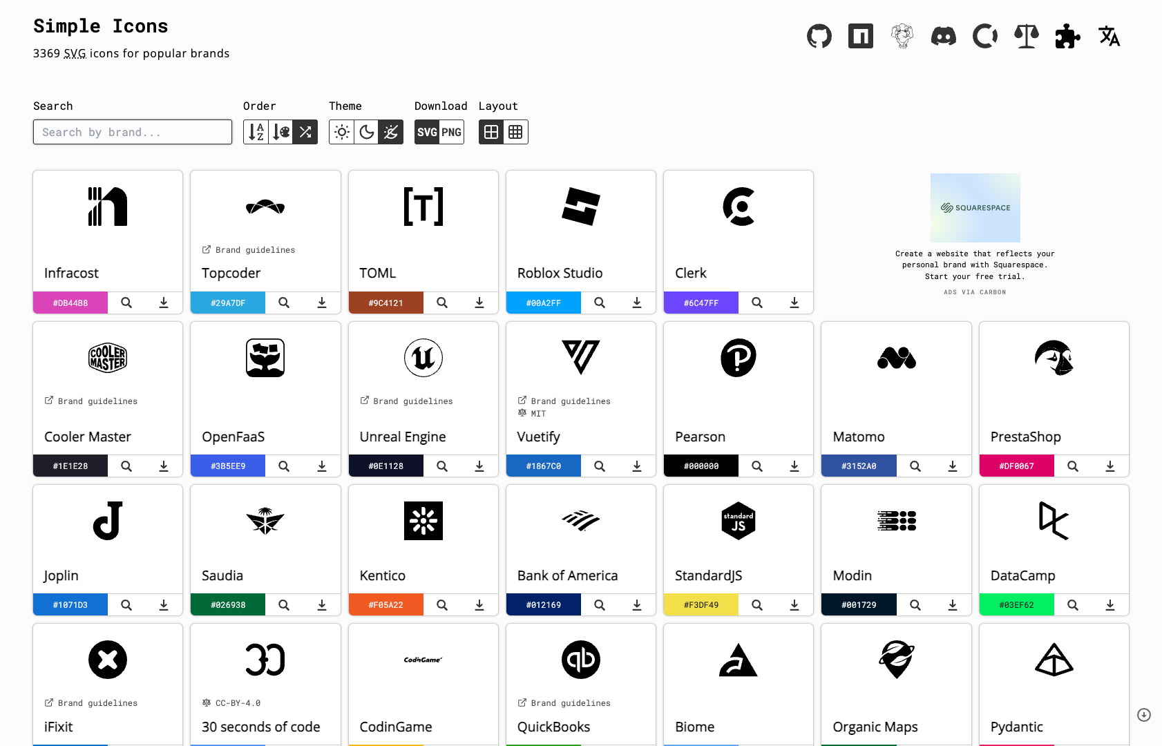 Simple Icons screenshot