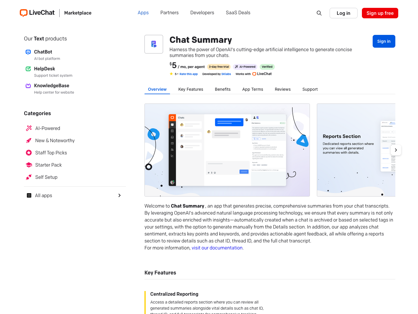 Chat Summary screenshot