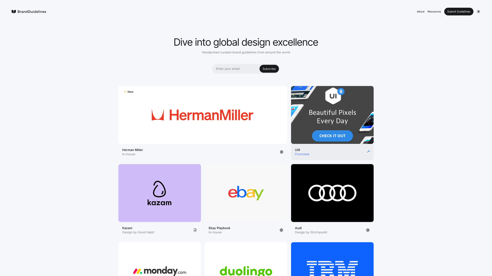 Brand Styleguide Showcase screenshot