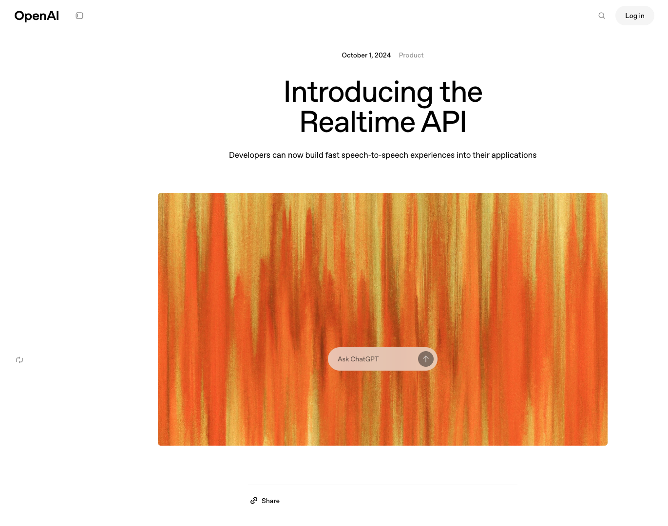 OpenAI Realtime API screenshot