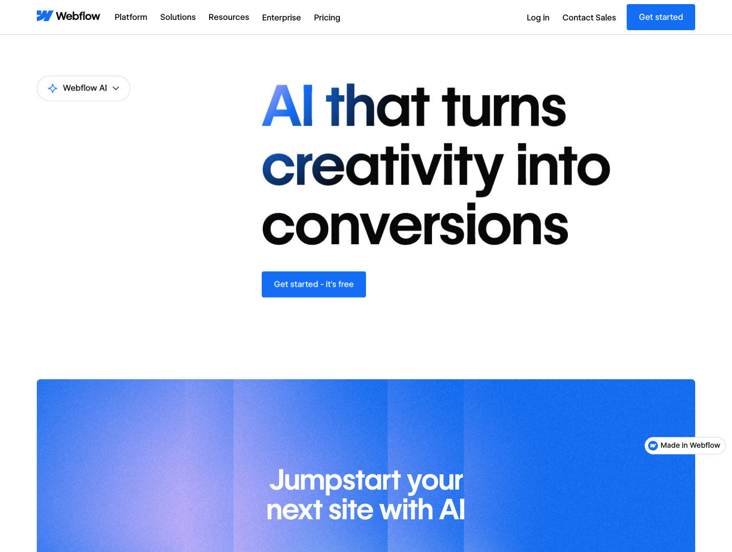 Webflow AI screenshot