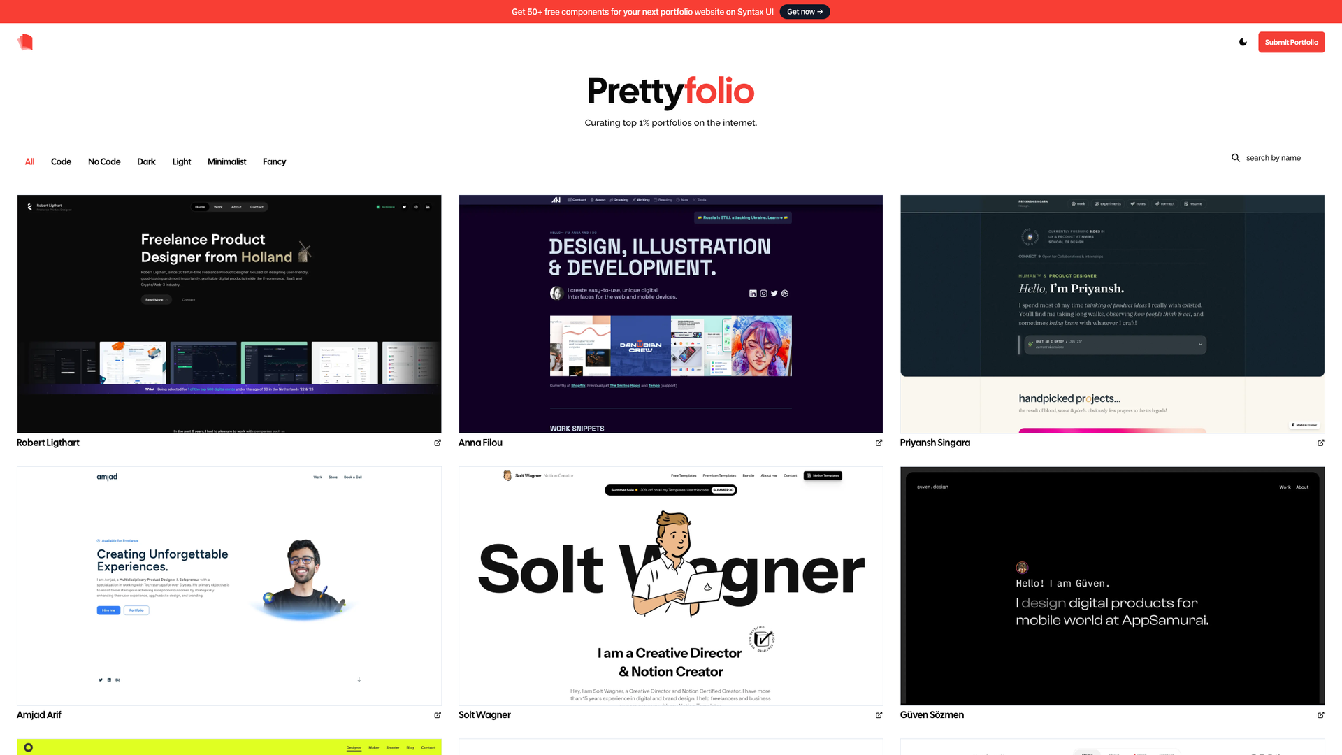 Prettyfolio screenshot