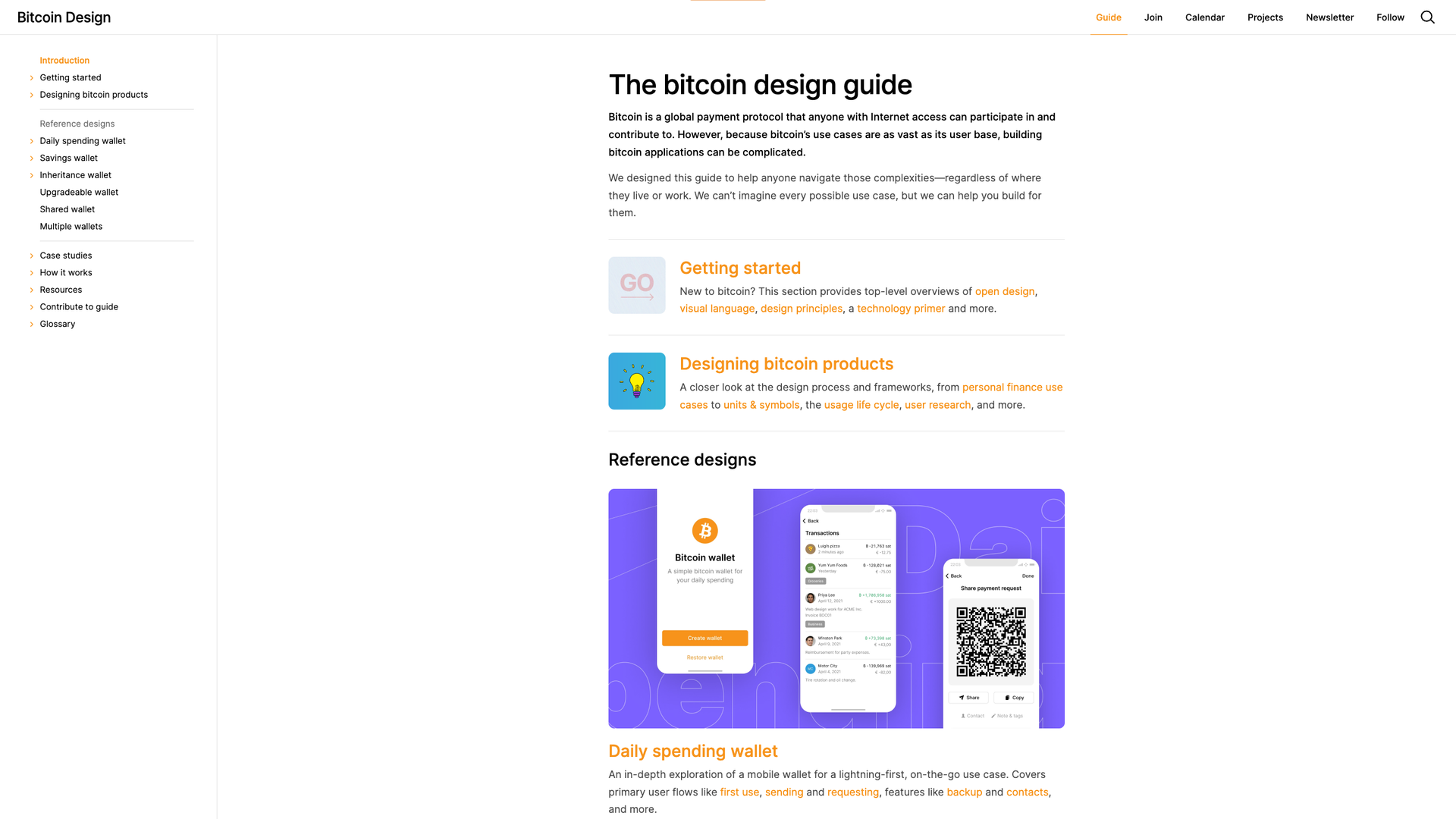 Bitcoin Design Guide screenshot