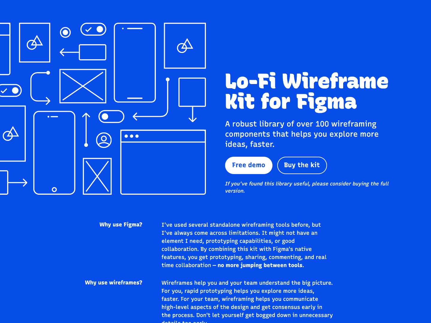 Lo-fi Wireframe Kit for Figma screenshot