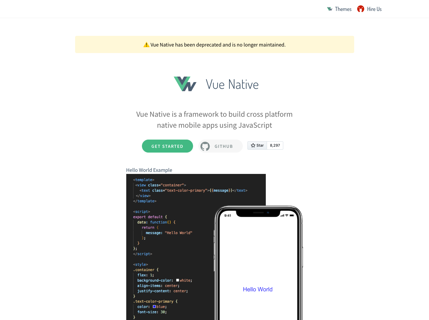 Vue Native screenshot