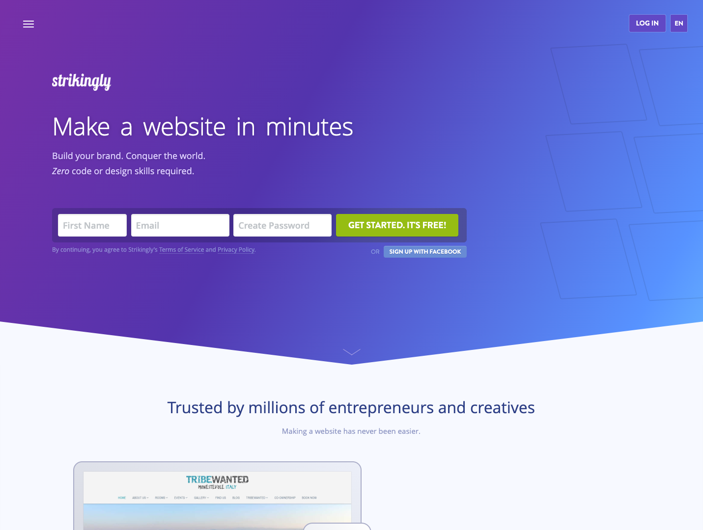 Strikingly screenshot