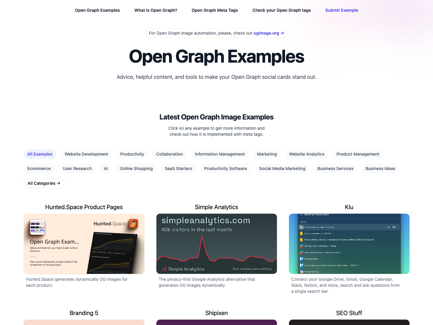 Open Graph Image Gallery screenshot