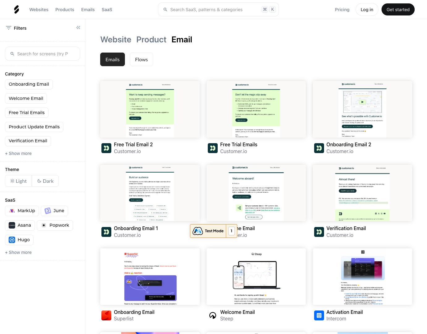 SaaS Email Inspiration screenshot