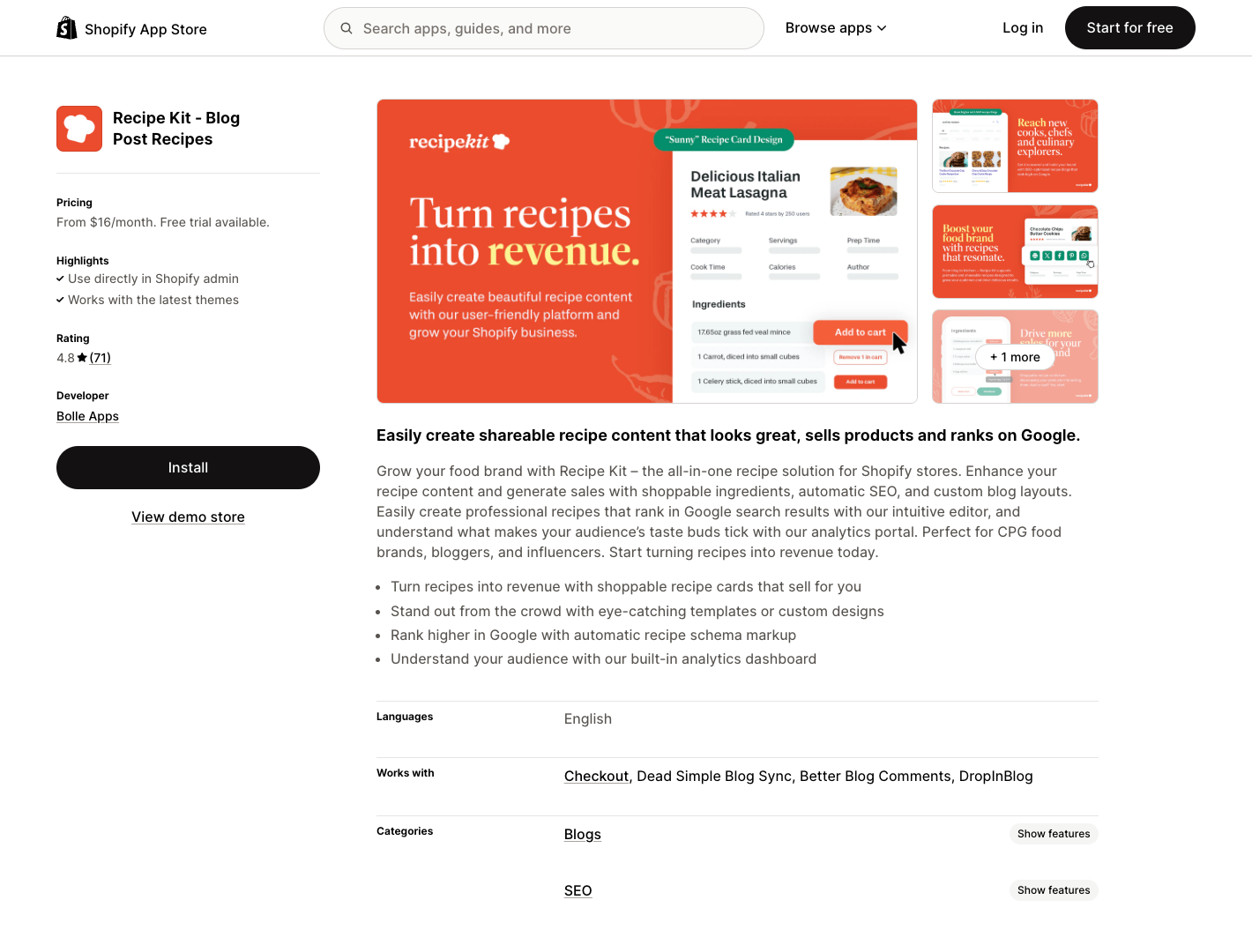 Recipe Kit screenshot