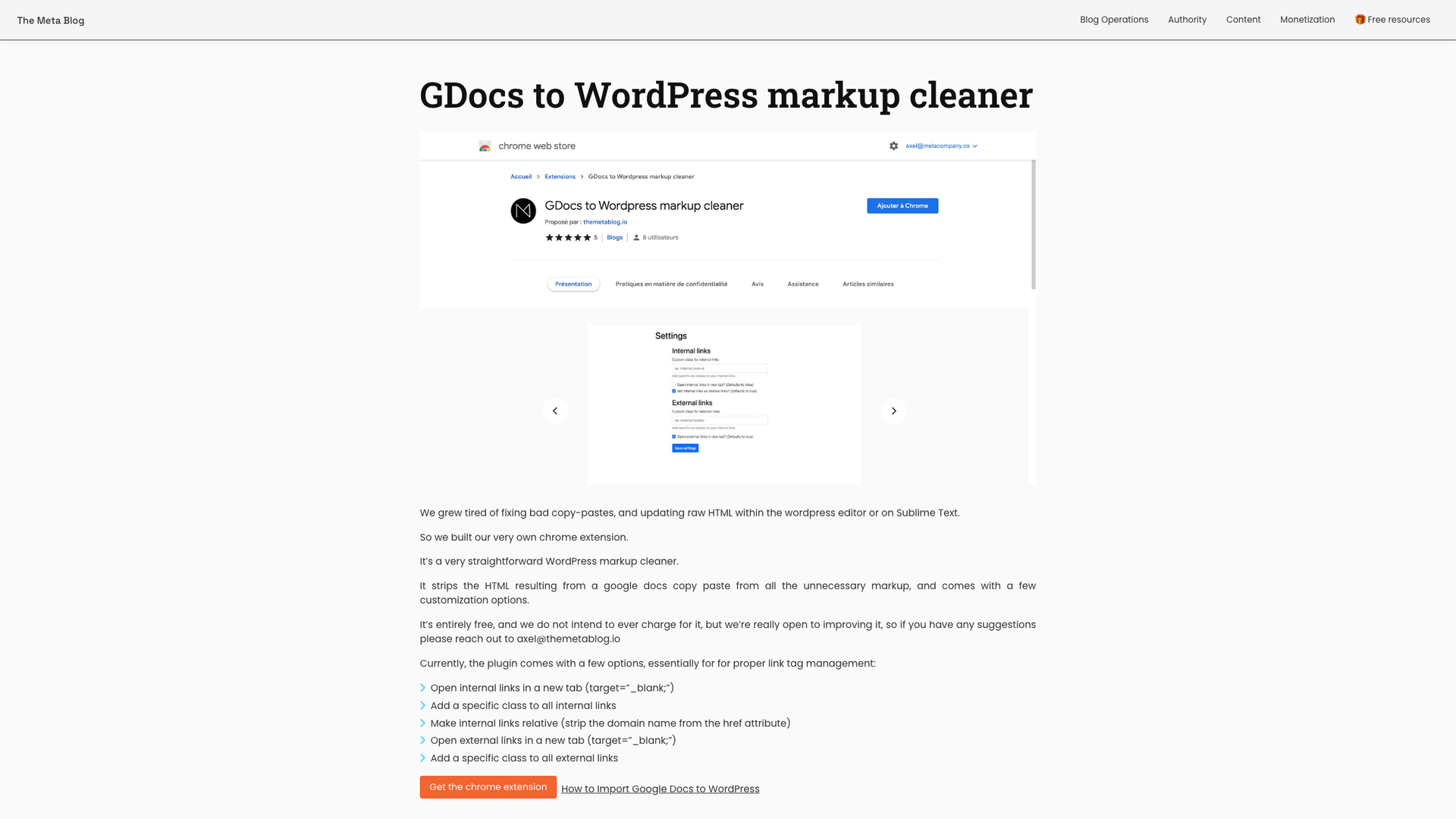GDocs to WordPress Markup Cleaner screenshot
