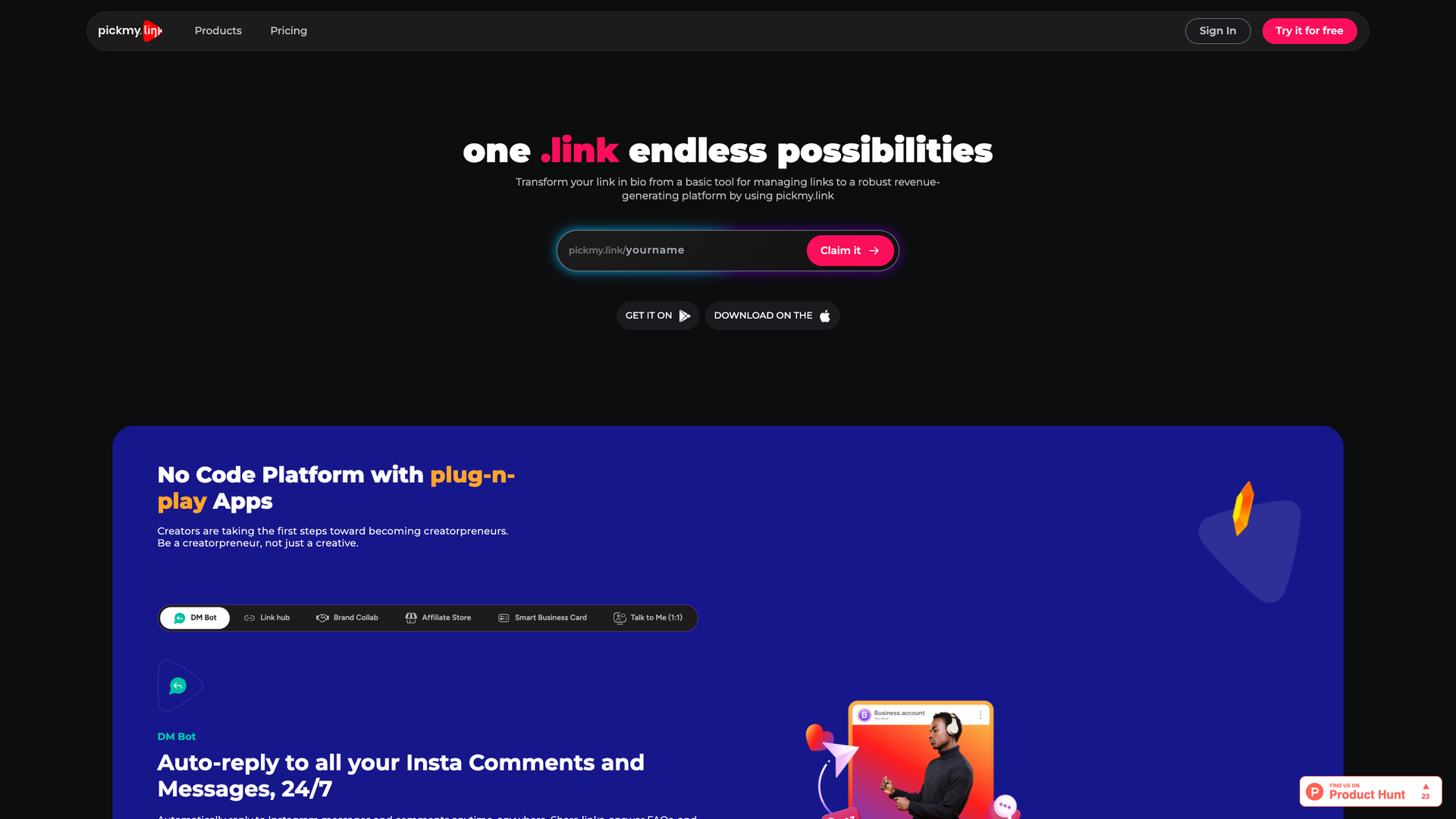 PickMyLink screenshot