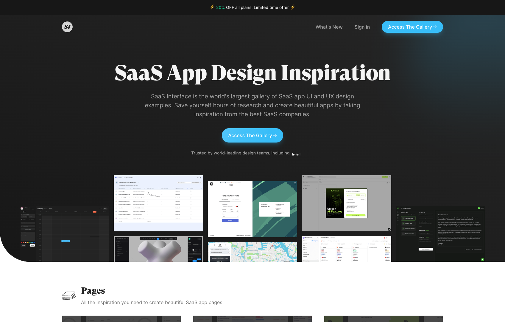 SaaS Interface screenshot
