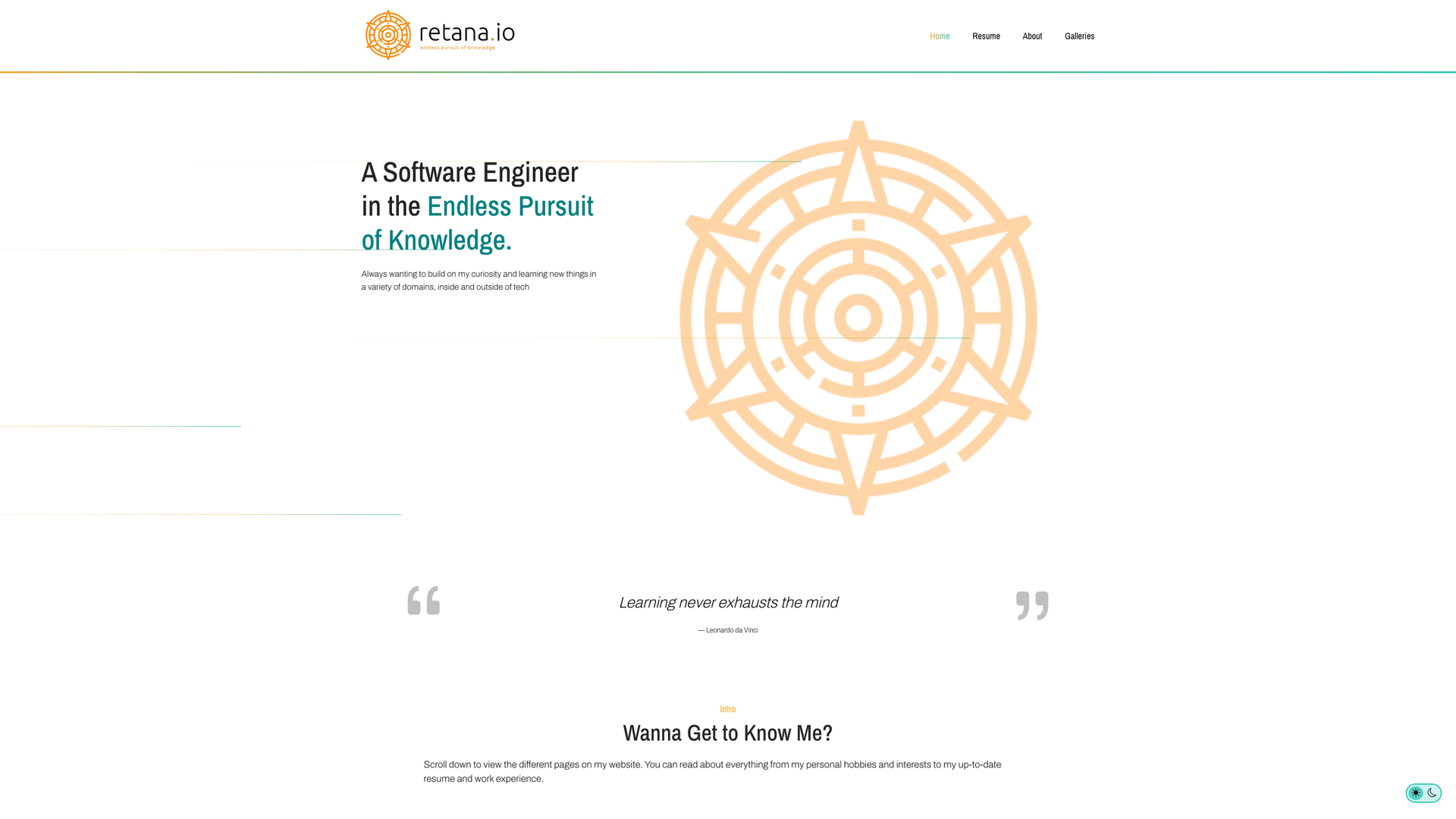 Retana.io Personal Portfolio screenshot