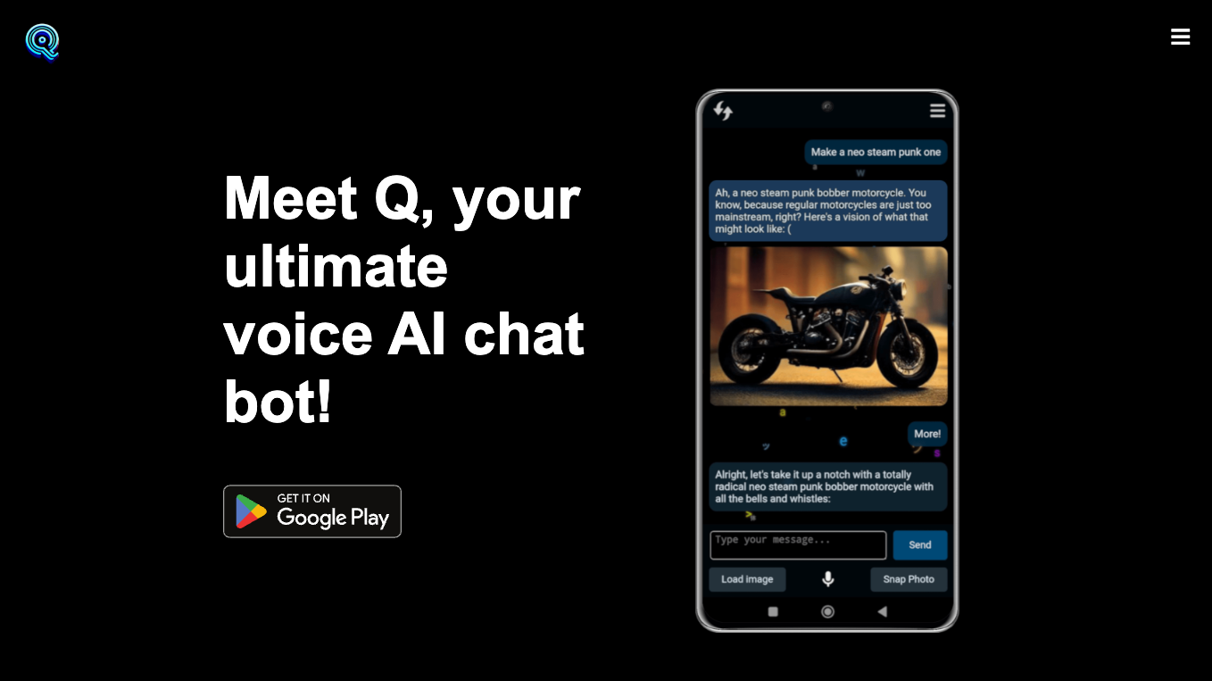 Q AI Voice Chat Bot & Image Generator screenshot