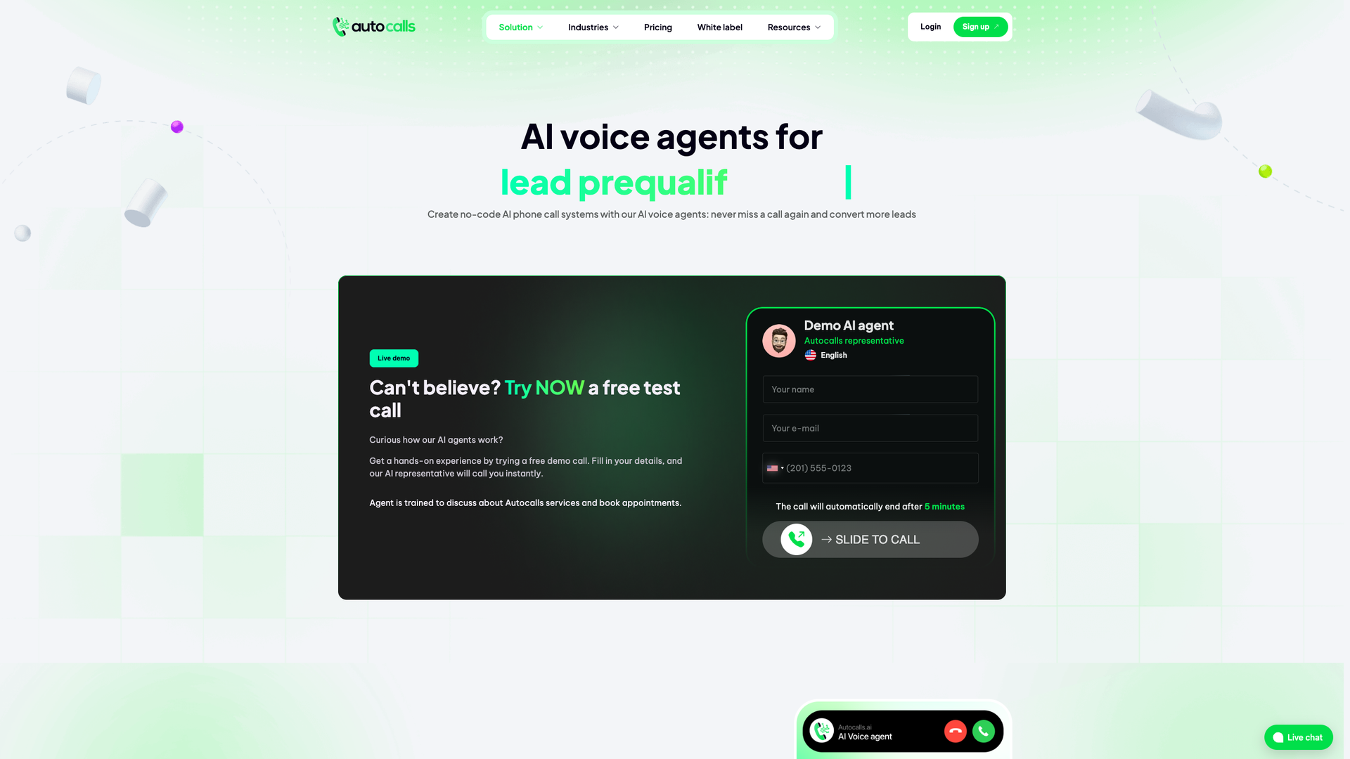 Autocalls.ai screenshot