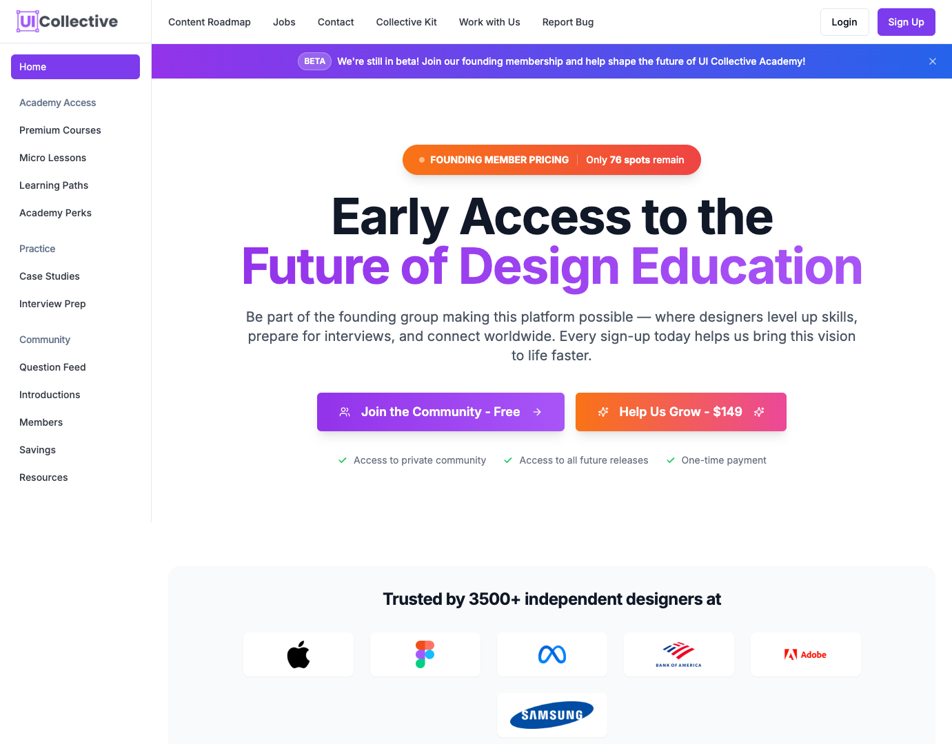 UI Collective Academy screenshot