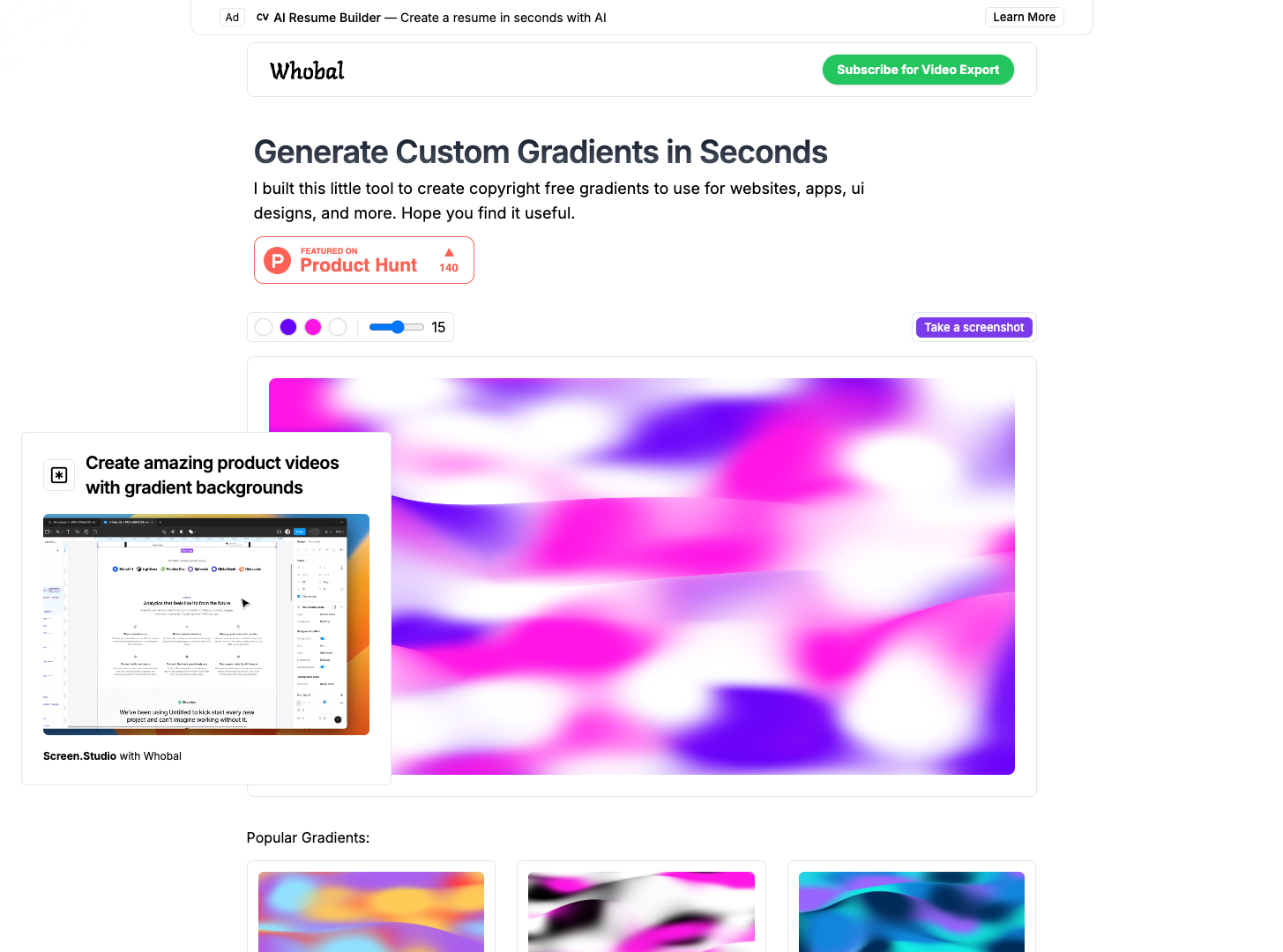 Gradient Generator screenshot