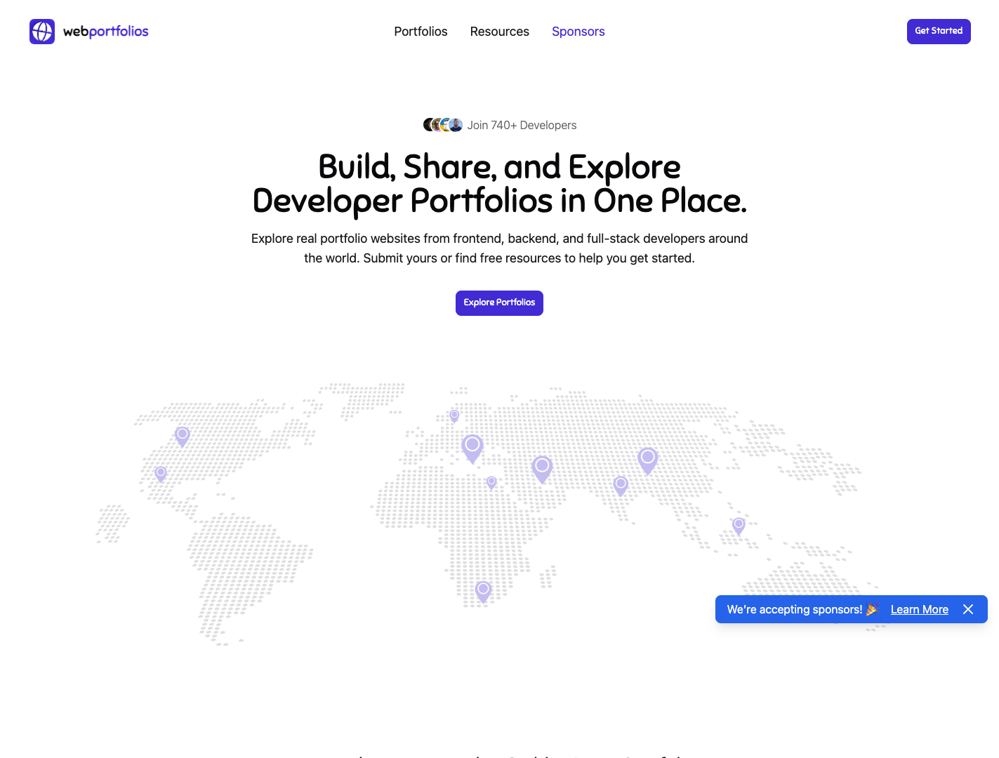 WebPortfolios.dev screenshot