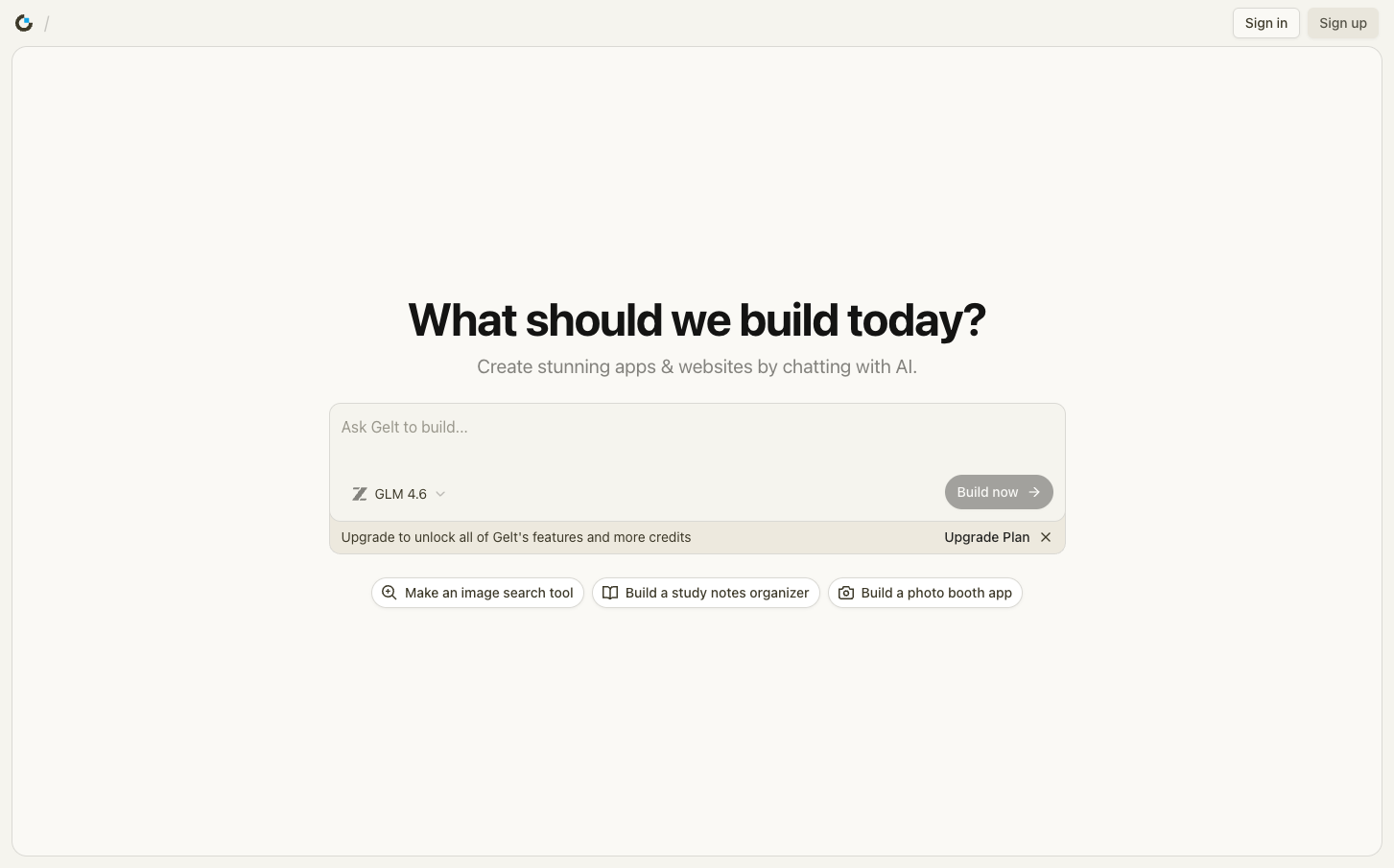 Gelt AI Builder screenshot