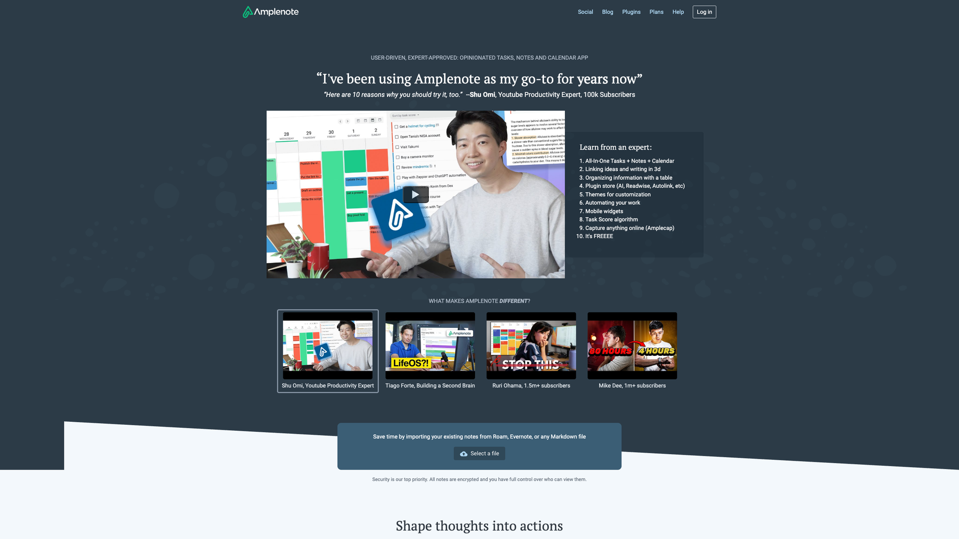 Amplenote screenshot