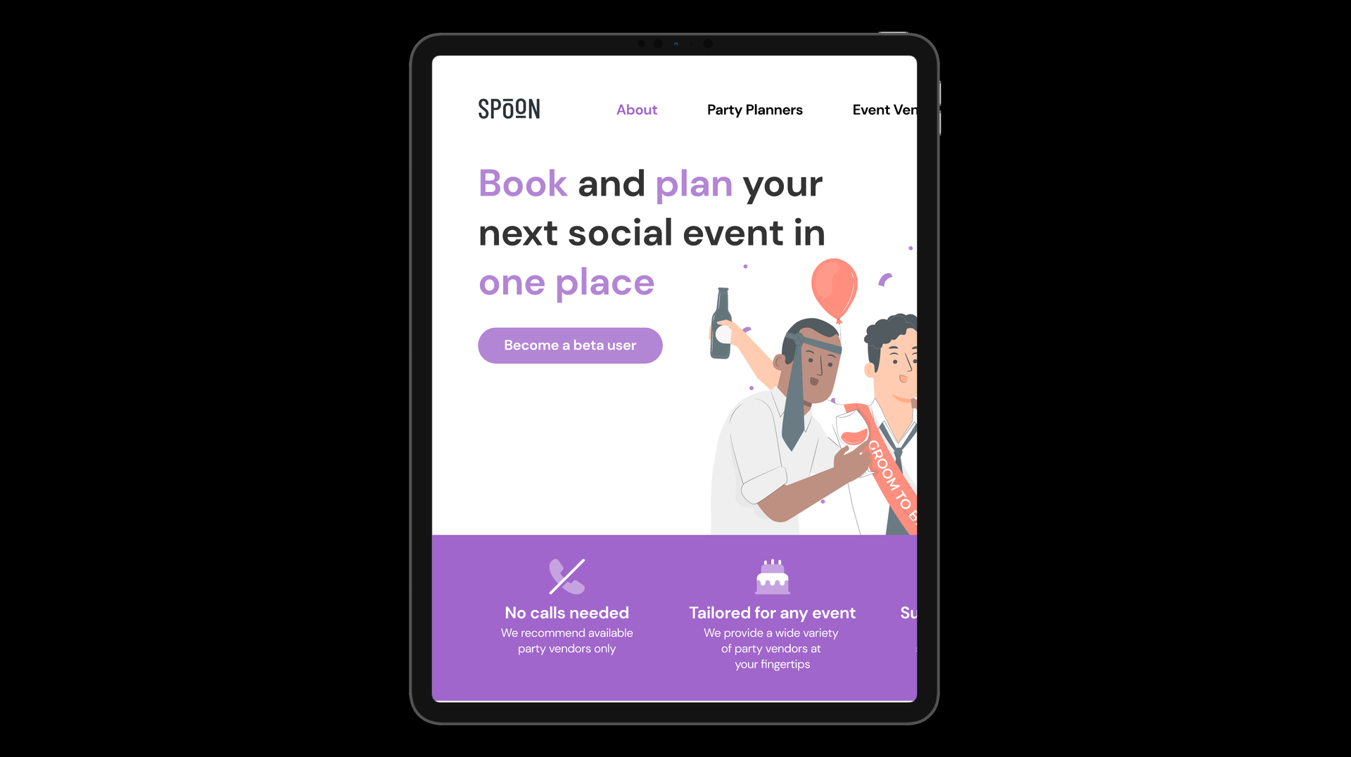 Spoon Landing Page Template screenshot