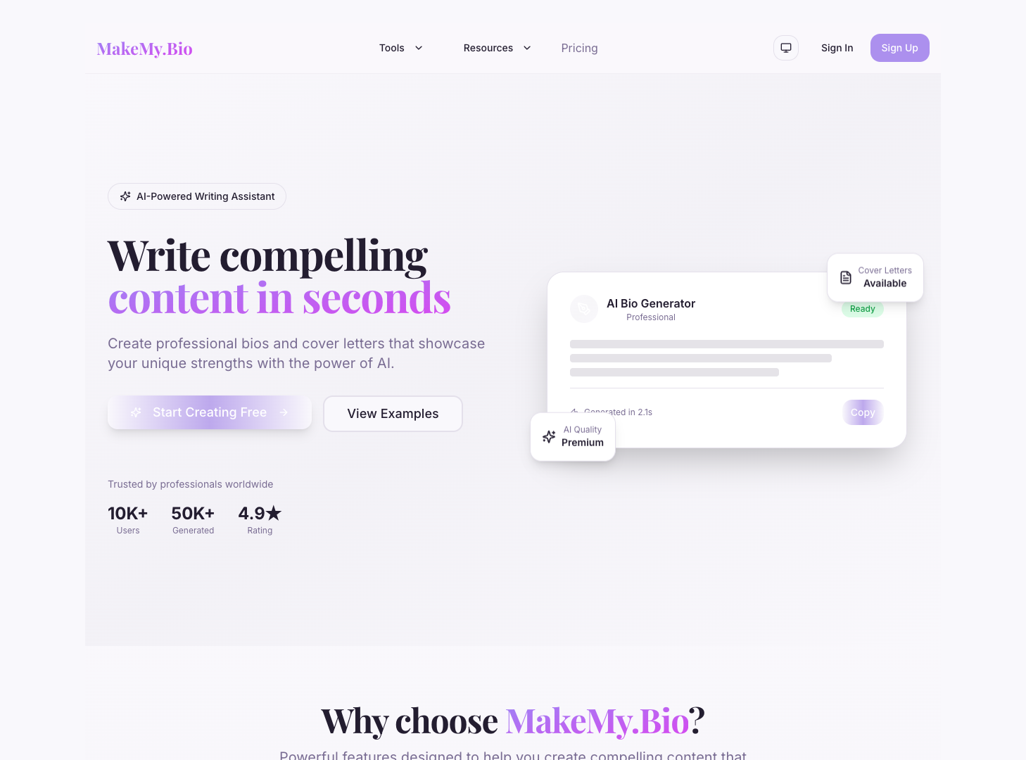 MakeMy.Bio screenshot