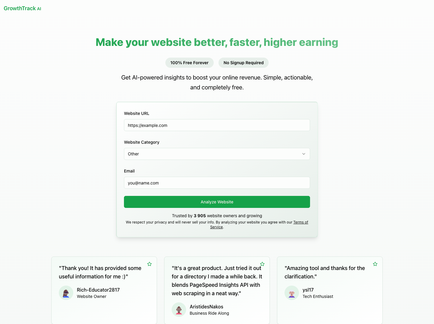 GrowthTrack AI screenshot