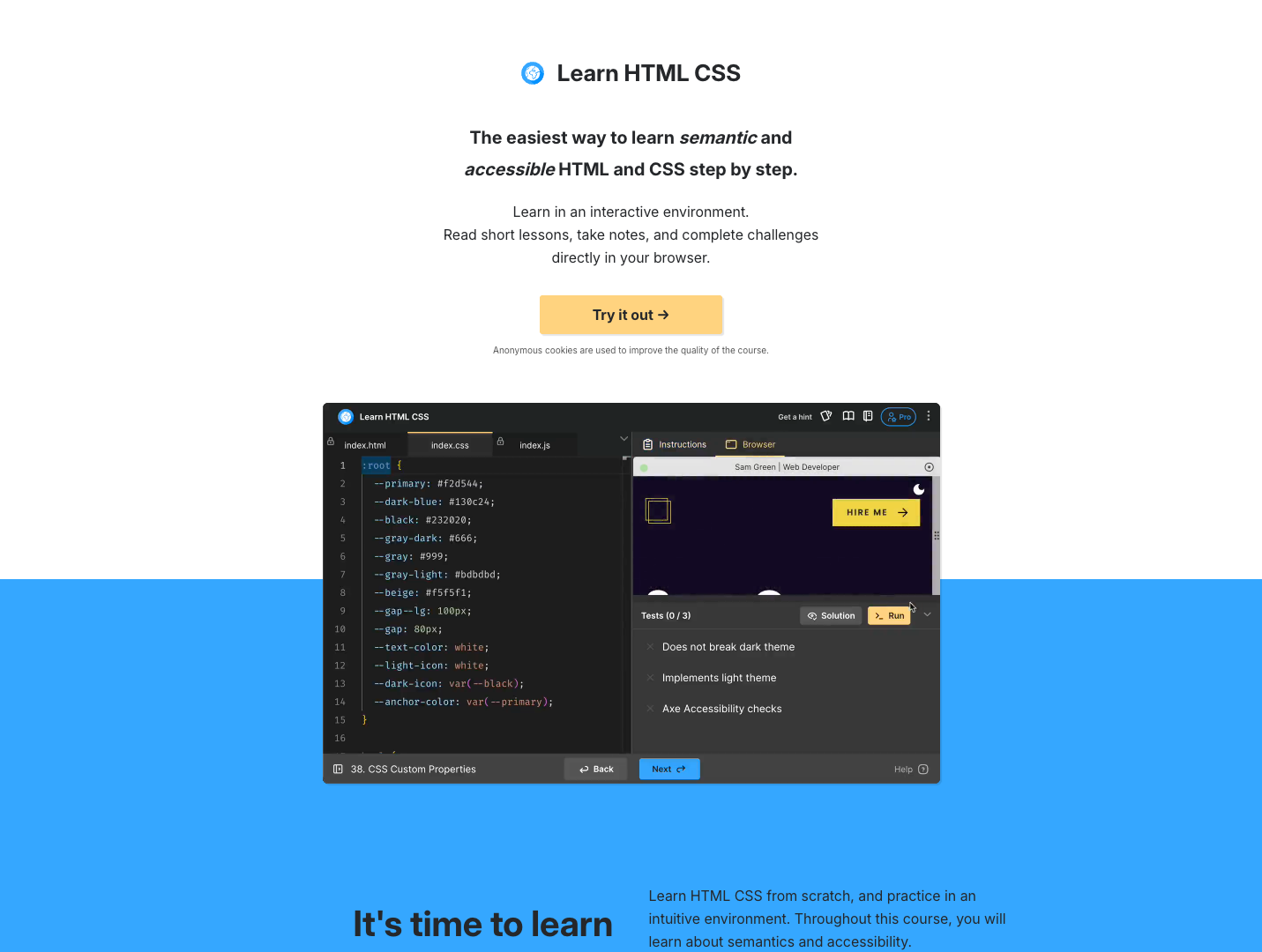 Learn HTML CSS screenshot