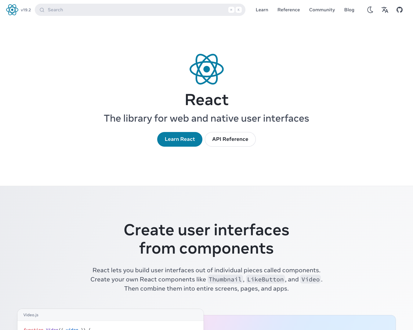 React screenshot