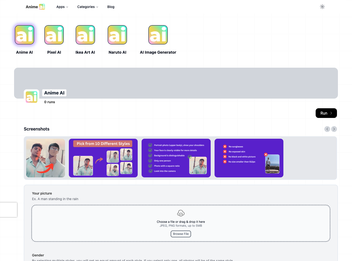 Anime Photo AI Generator screenshot