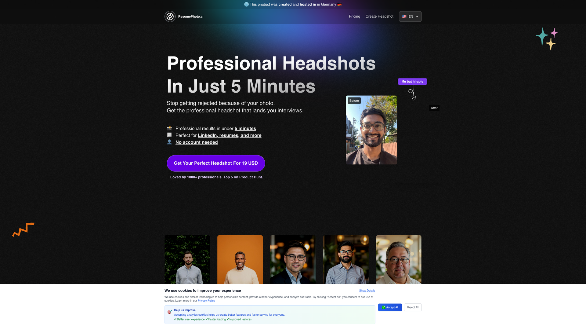 AI Headshot Generator screenshot