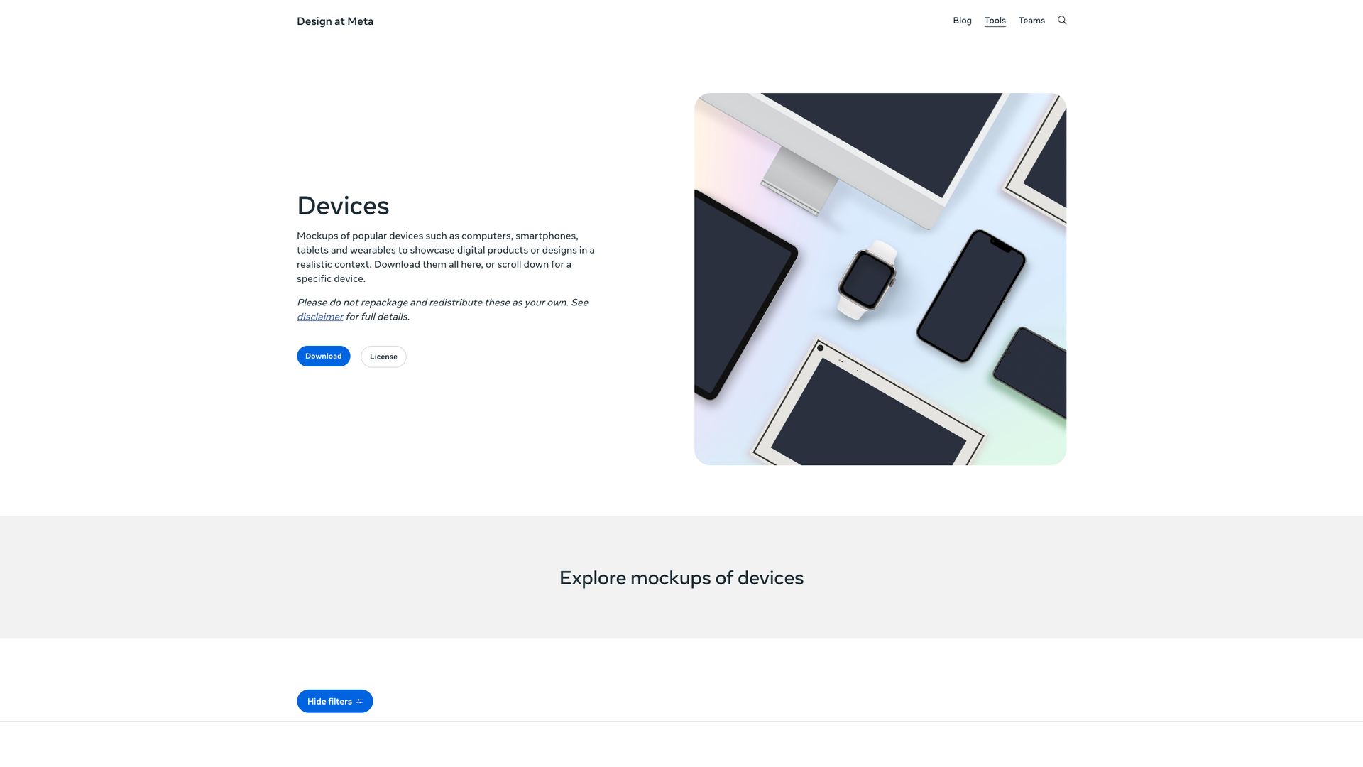 Meta Device Mockups screenshot