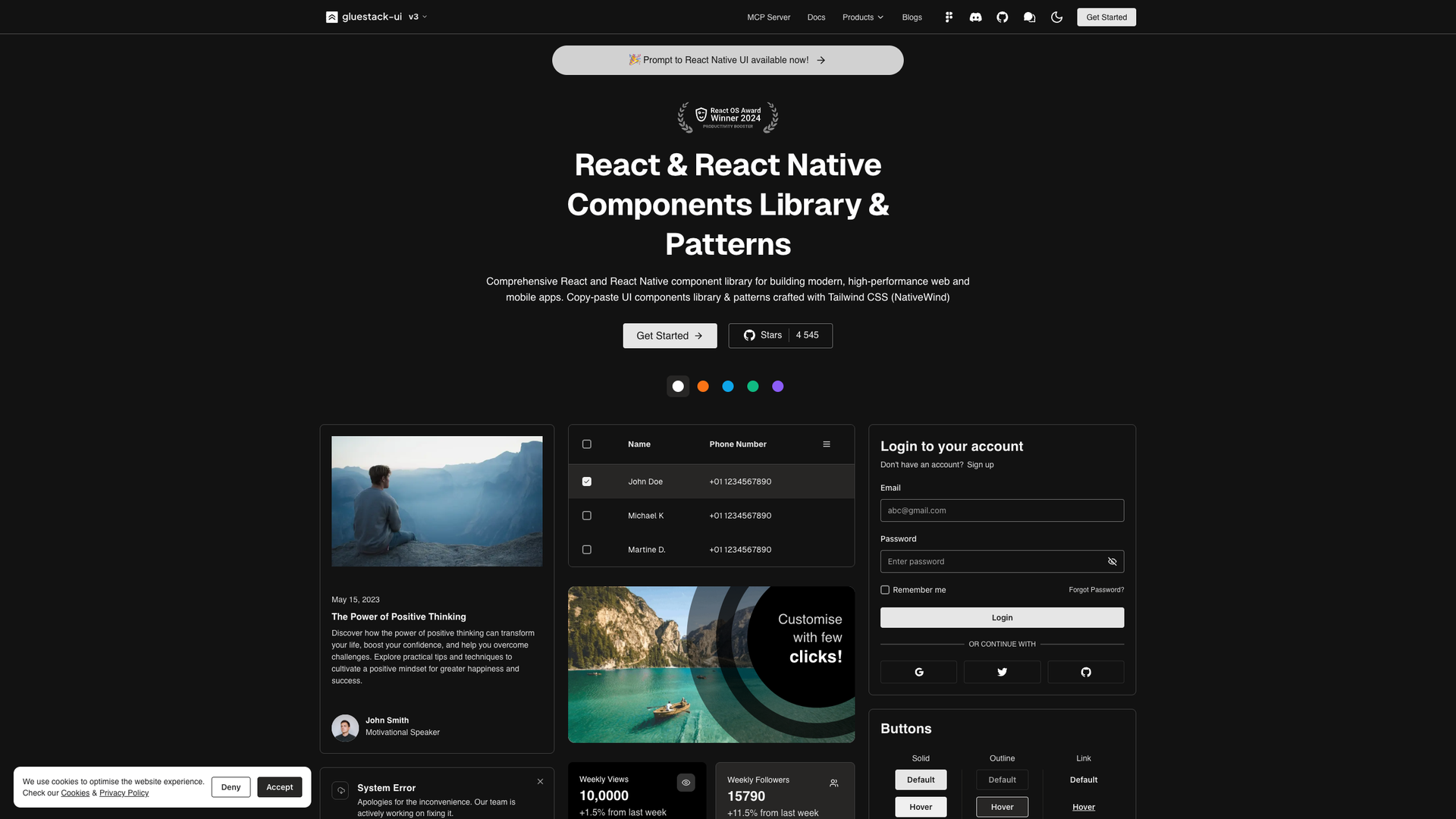 Gluestack UI screenshot