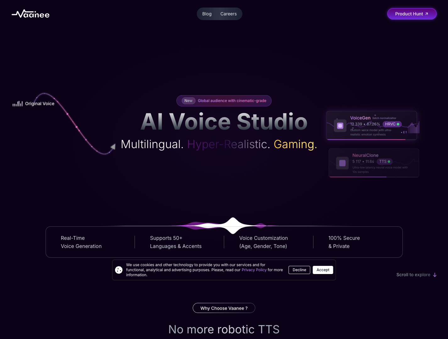 Vaanee AI Voice Studio screenshot