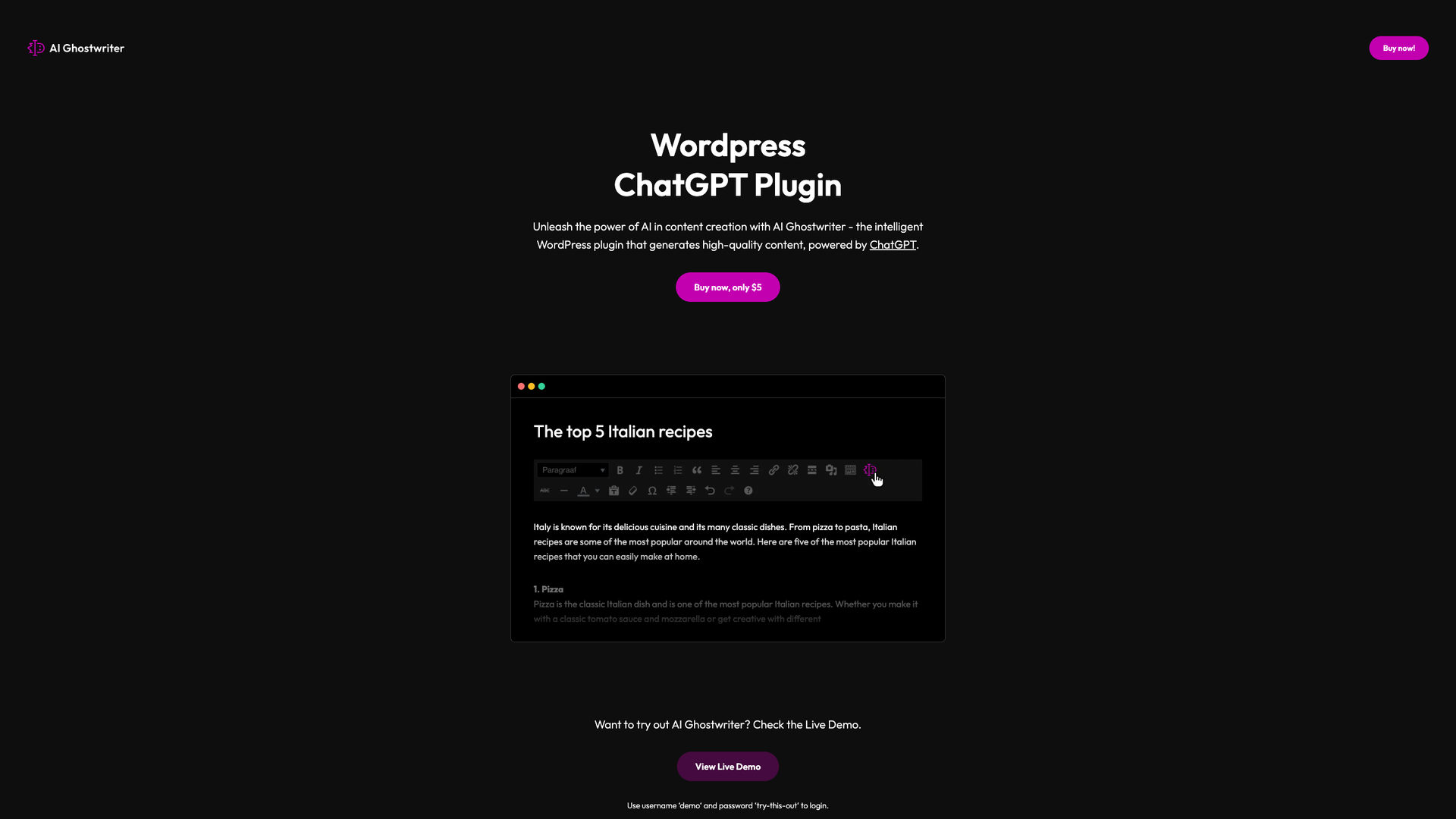 AI Ghostwriter screenshot