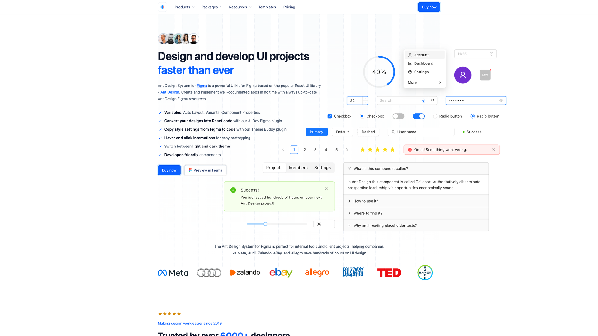 Ant Design System for Figma screenshot