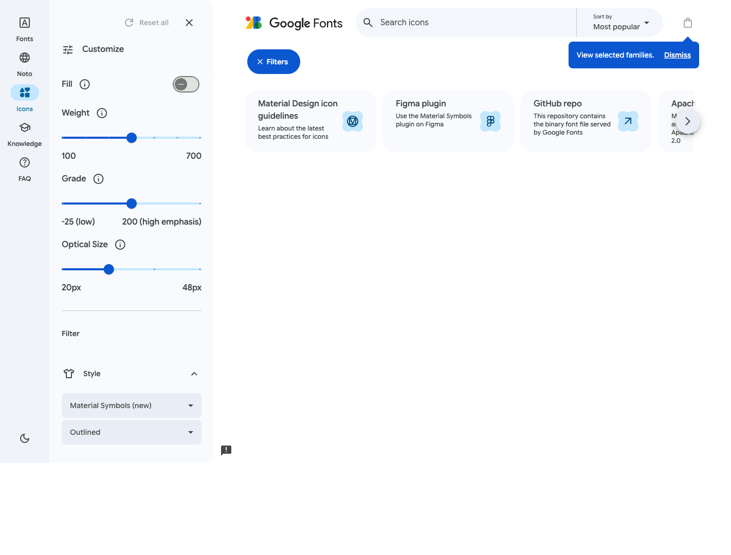 Material Symbols screenshot
