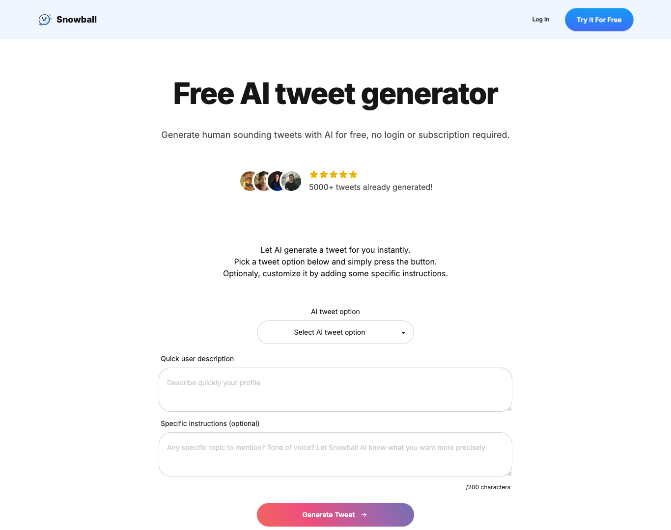 AI Tweet Generator screenshot