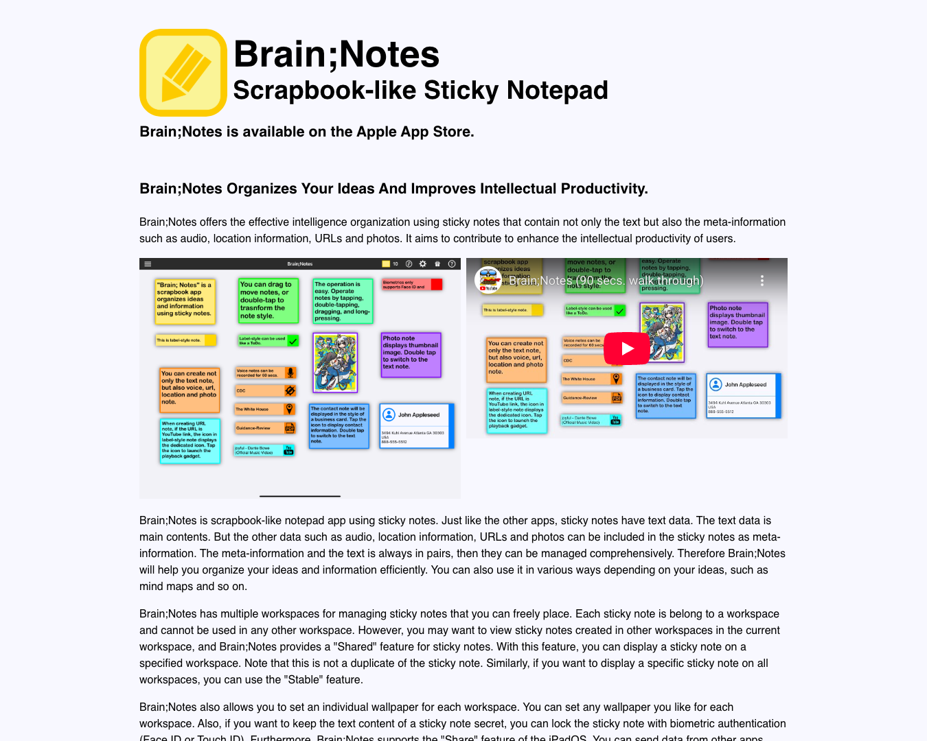 Brain;Notes screenshot
