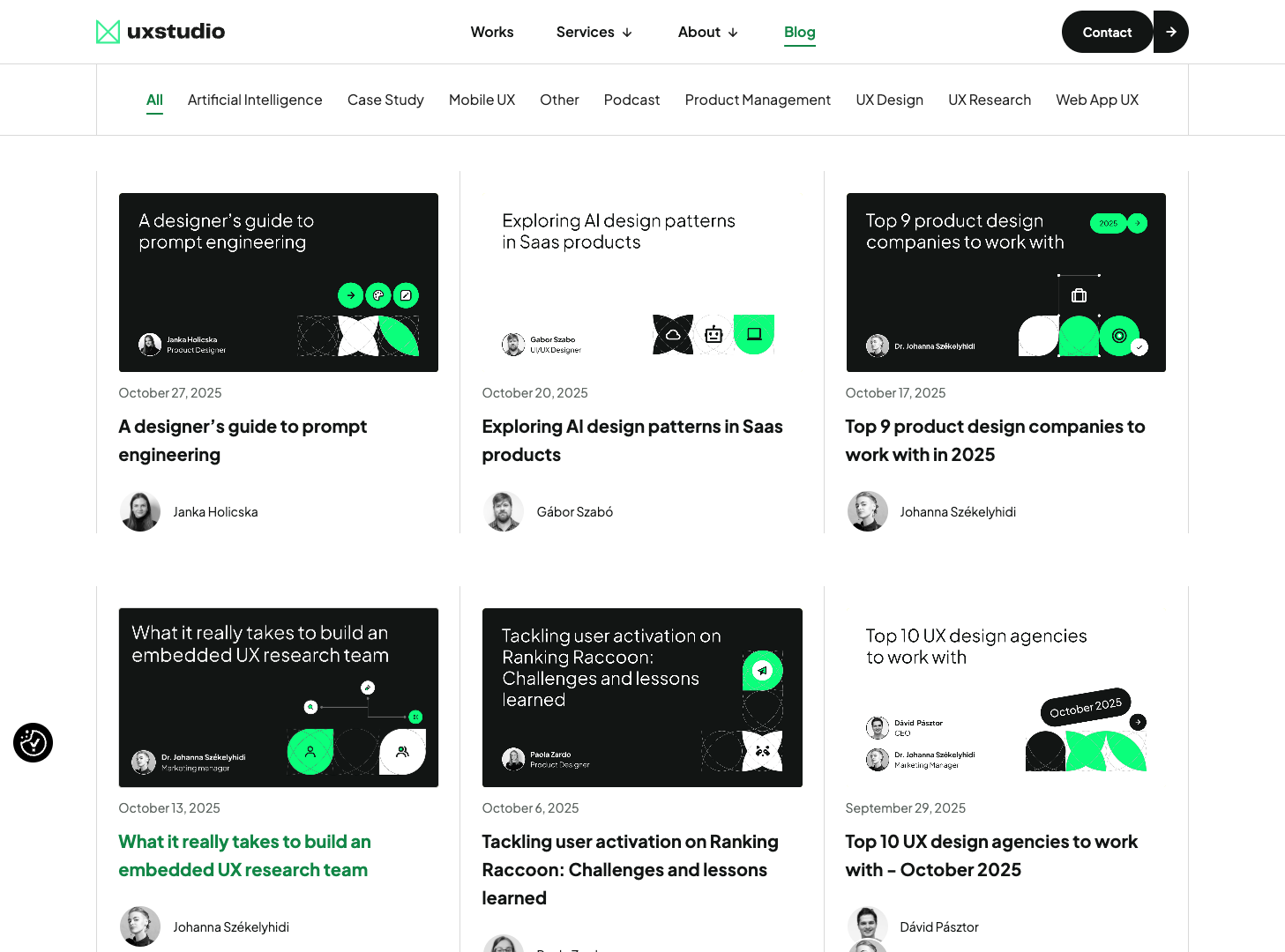 UX Studio Blog screenshot