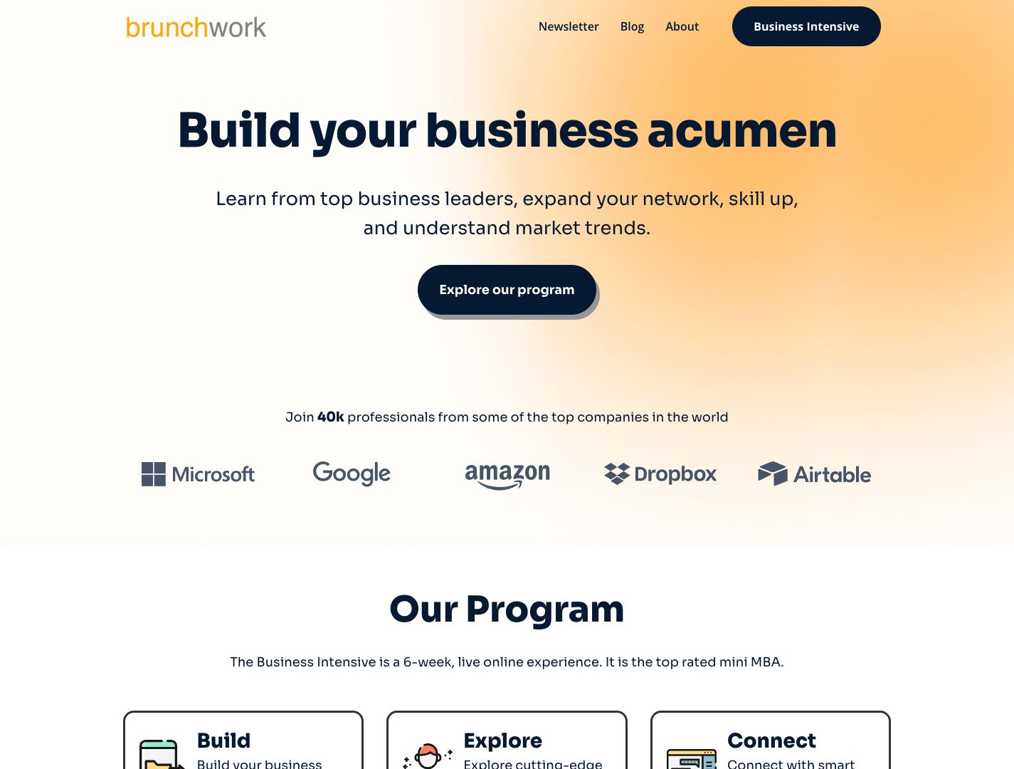 Brunchwork Business Intensive screenshot