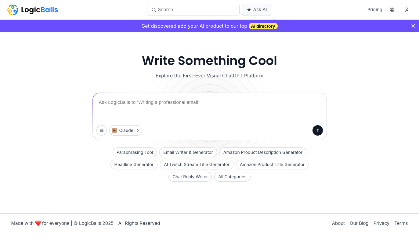 LogicBalls AI Writer screenshot