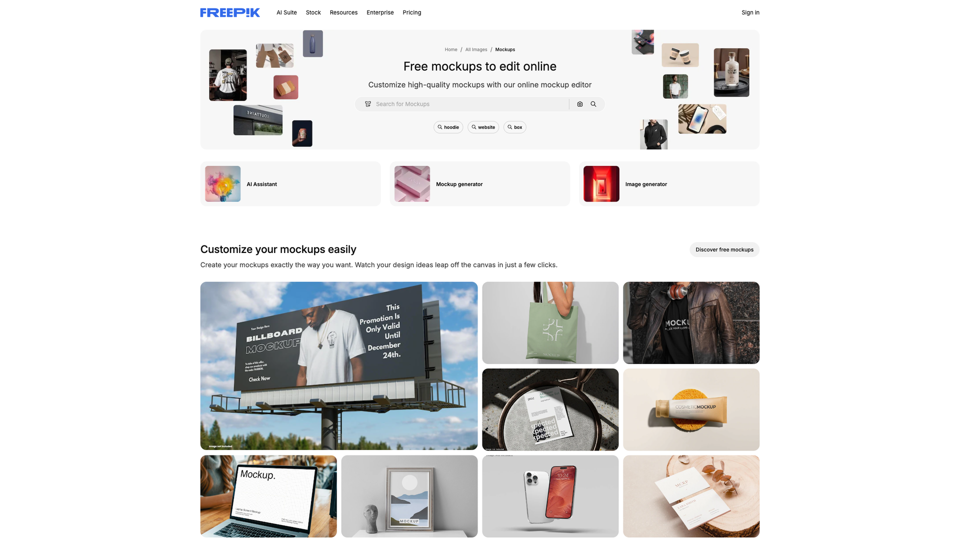 Freepik Mockup Generator screenshot