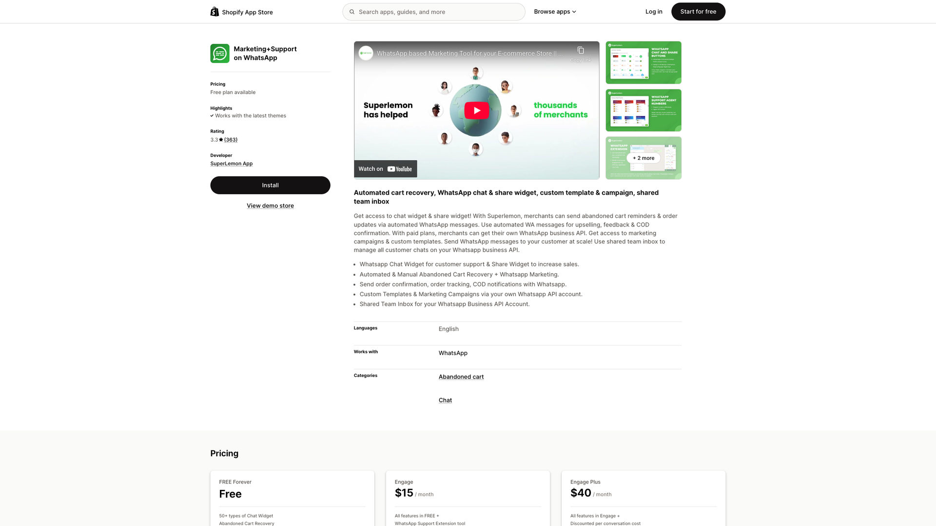 Marketing+Support on WhatsApp screenshot