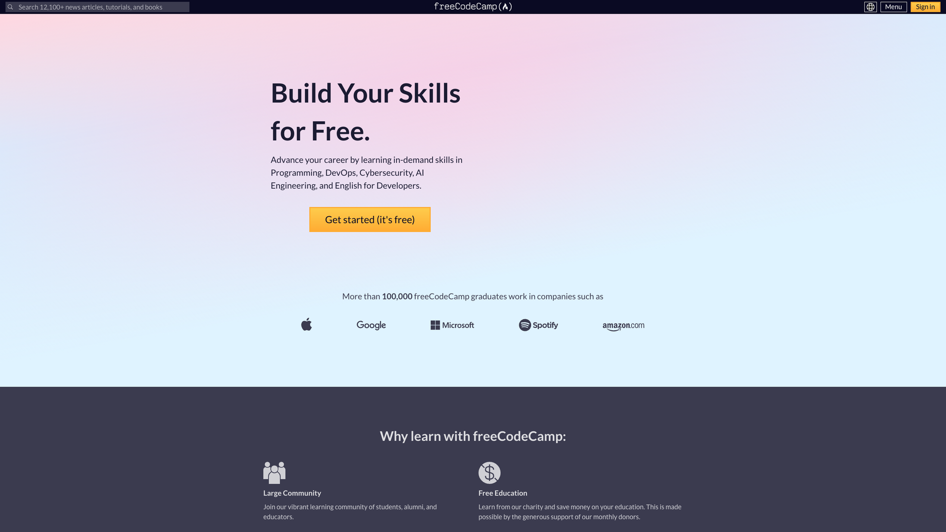freeCodeCamp screenshot
