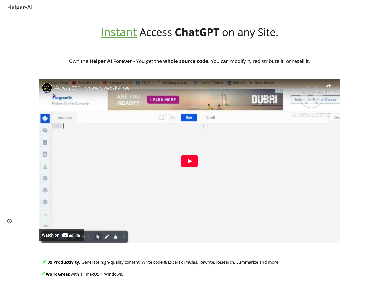 Helper-AI screenshot