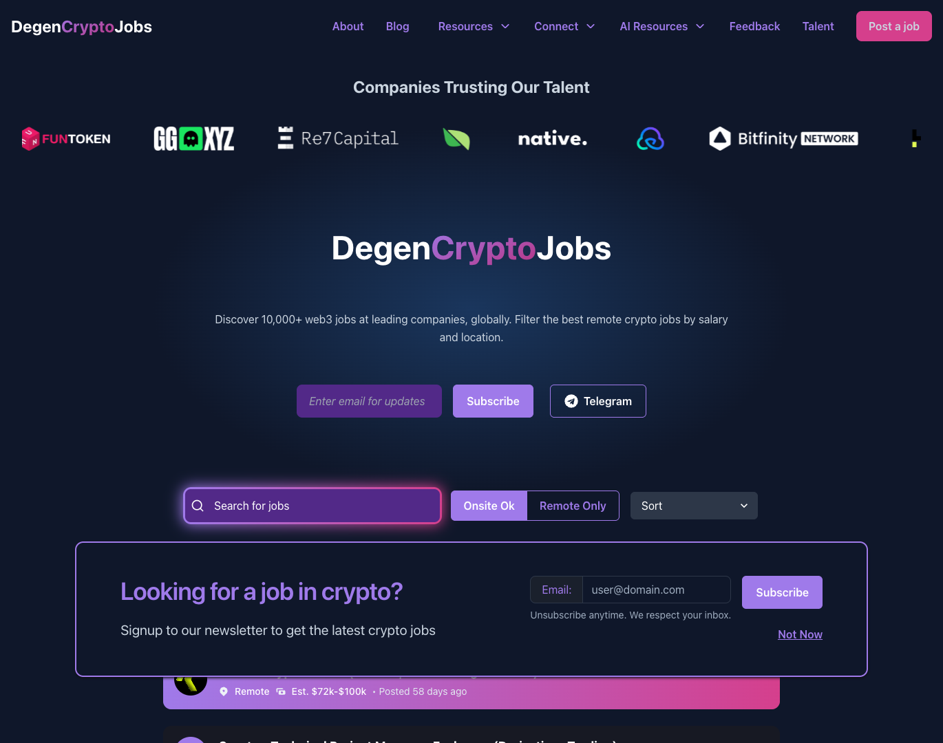 Degen Crypto Jobs screenshot