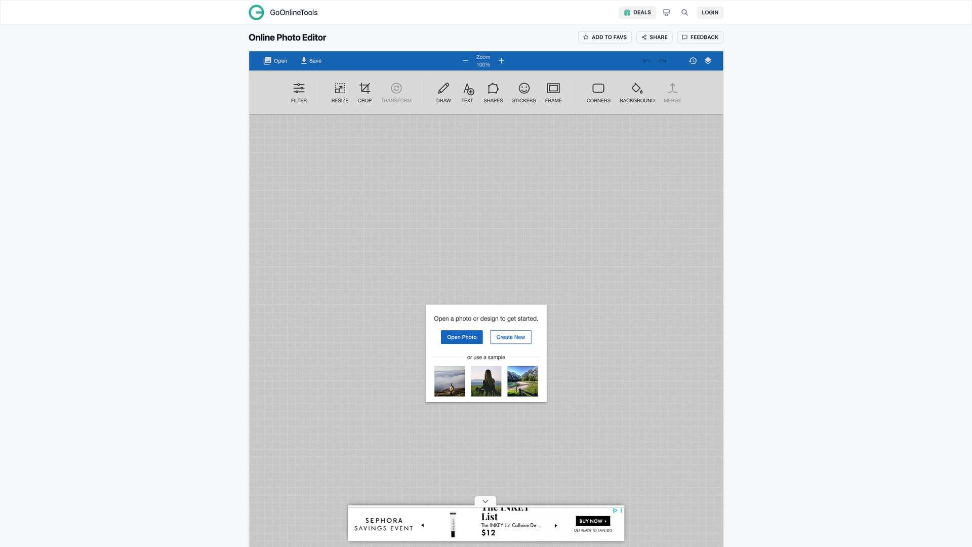 Online Photo Editor screenshot