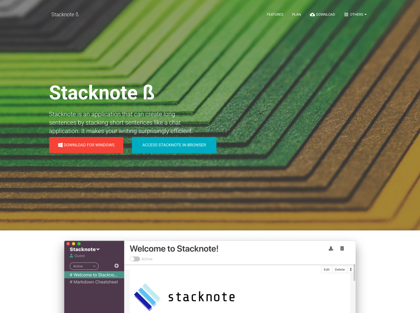 Stacknote screenshot