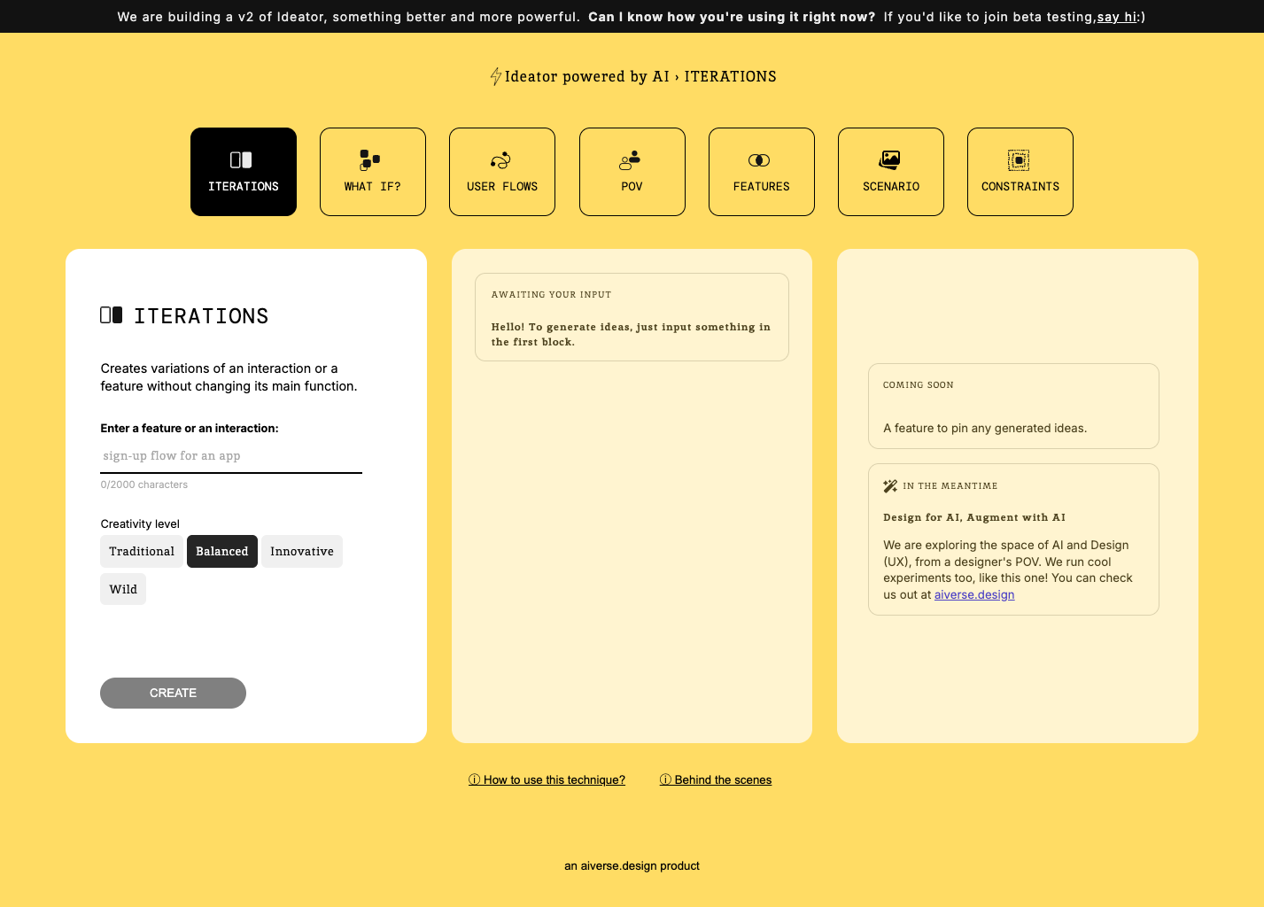 Ideator AI screenshot